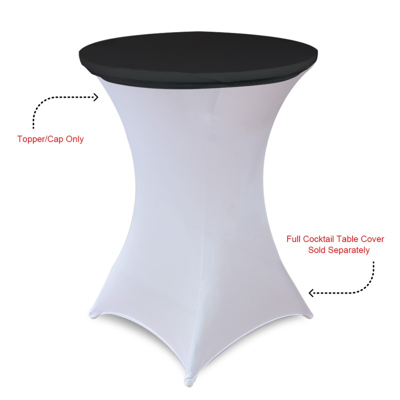 30 Inch Stretch Spandex Table Topper/Cap Black 