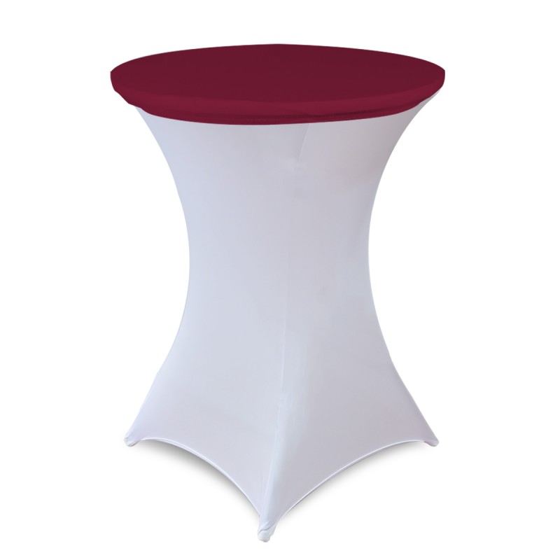 30 Inch Stretch Spandex Table Topper/Cap Burgundy 