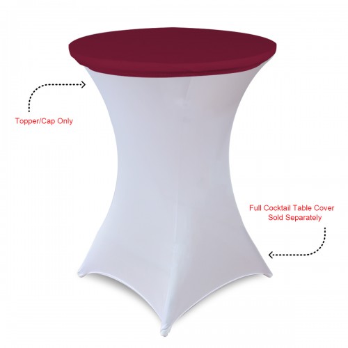 30 Inch Stretch Spandex Table Topper/Cap Burgundy 