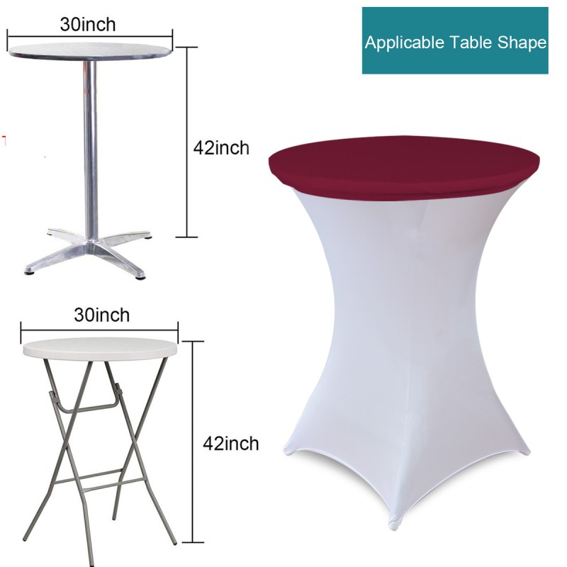 30 Inch Stretch Spandex Table Topper/Cap Burgundy 