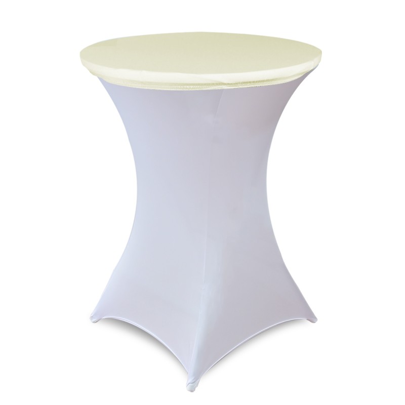 30 Inch Stretch Spandex Table Topper/Cap Ivory 