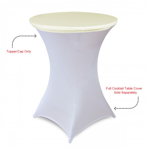30 Inch Stretch Spandex Table Topper/Cap Ivory 