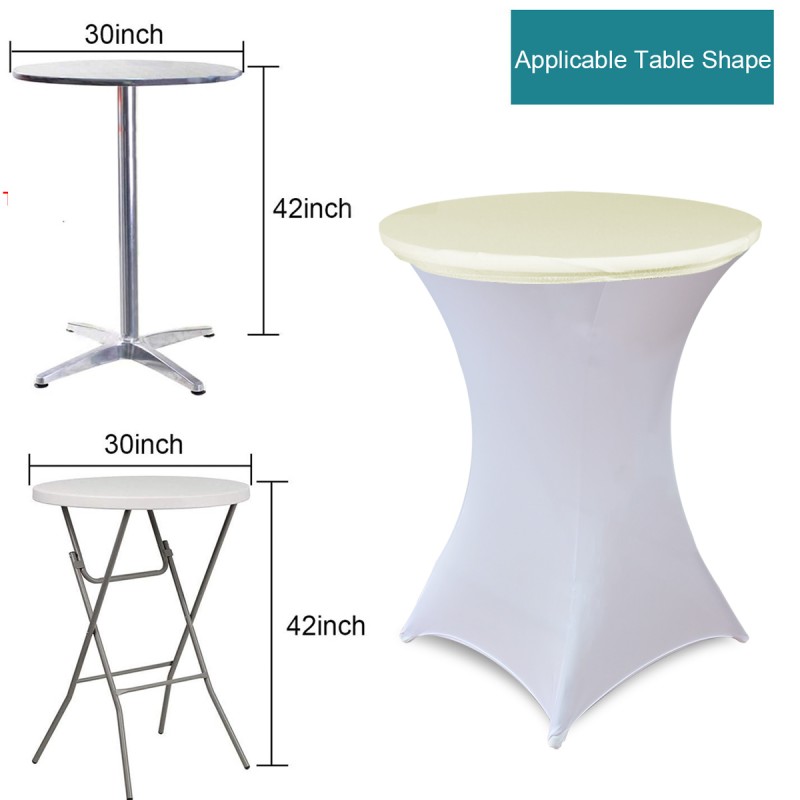 30 Inch Stretch Spandex Table Topper/Cap Ivory 