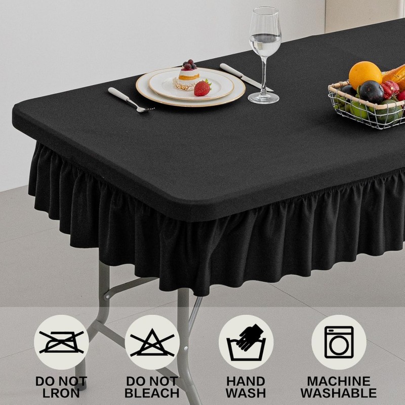 6ft Black Stretch Tablecover 