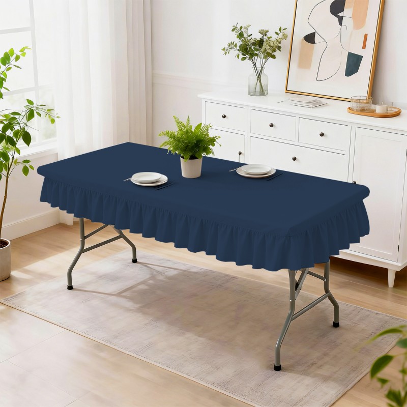 6ft Navy Blue Stretch Tablecover 