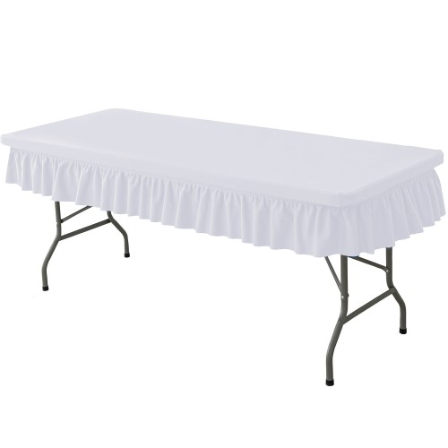 6ft White Stretch Tablecover